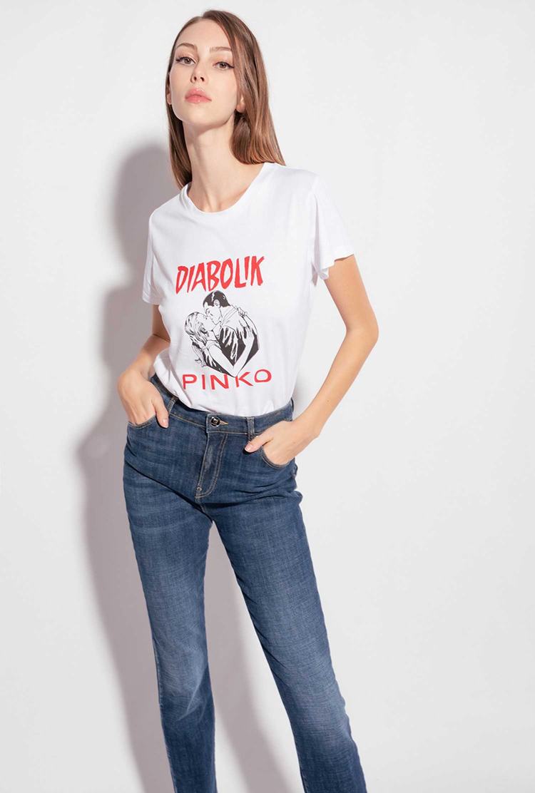 Women's Pinko Diabolik T Shirts White | Australia-84356299