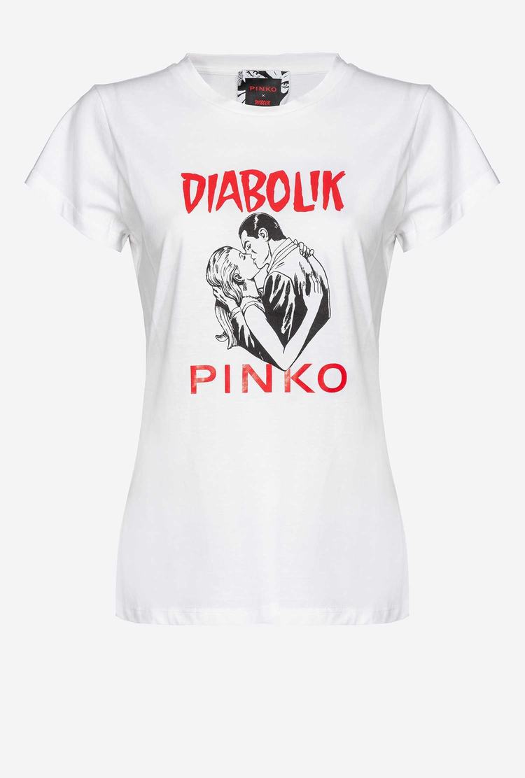 Women's Pinko Diabolik T Shirts White | Australia-84356299