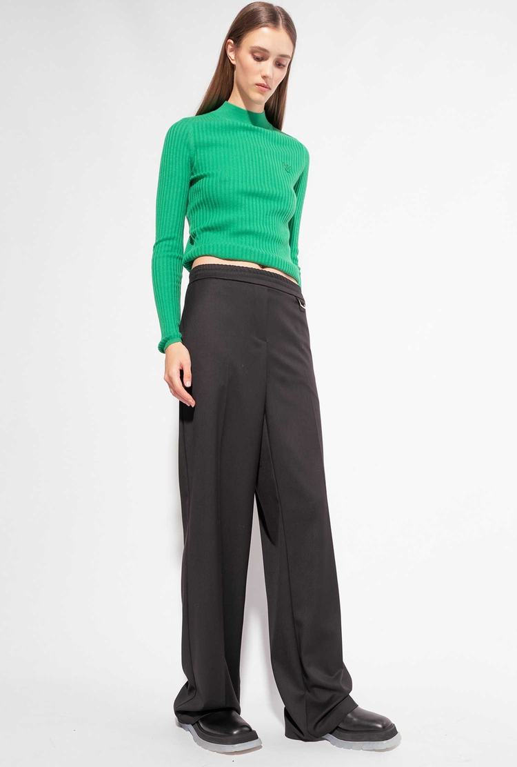 Women's Pinko Elastic Waist Pants Black | Australia-53786099