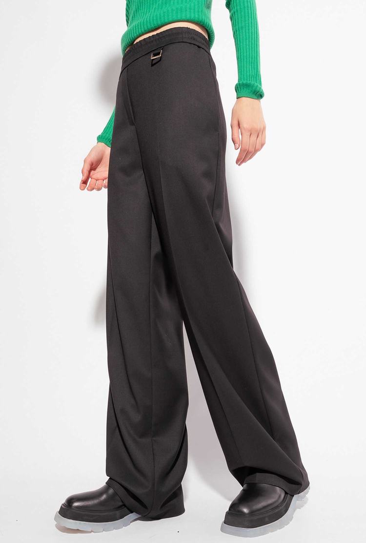 Women's Pinko Elastic Waist Pants Black | Australia-53786099