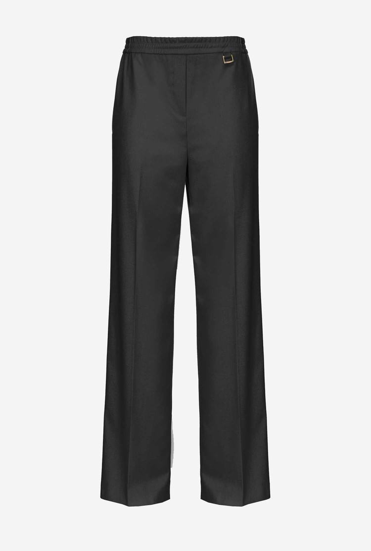 Women's Pinko Elastic Waist Pants Black | Australia-53786099