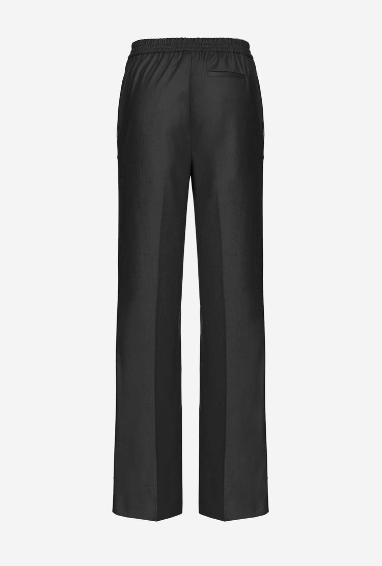 Women's Pinko Elastic Waist Pants Black | Australia-53786099