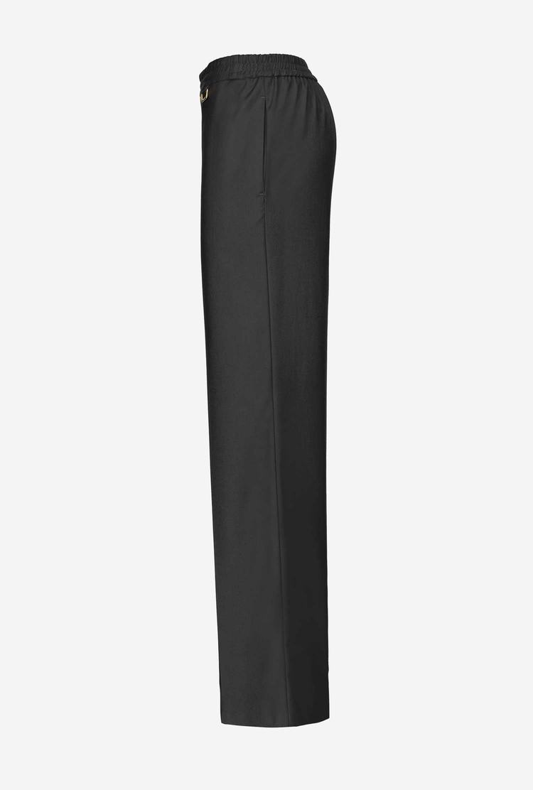 Women's Pinko Elastic Waist Pants Black | Australia-53786099