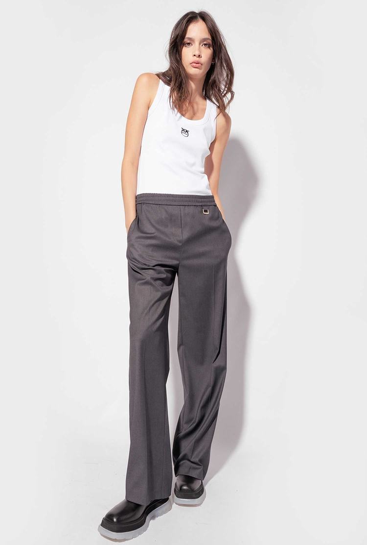 Women's Pinko Elastic Waist Pants Grey | Australia-45983129