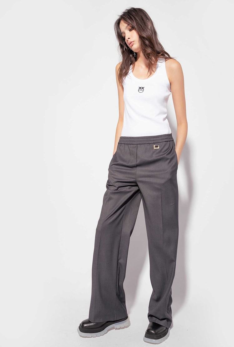 Women's Pinko Elastic Waist Pants Grey | Australia-45983129