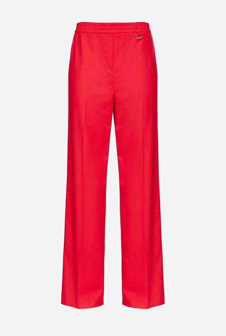 Women's Pinko Elastic Waist Pants Red | Australia-59073419