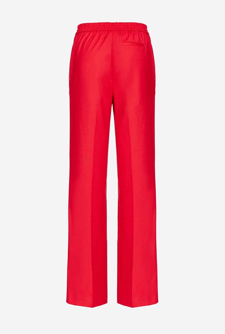 Women's Pinko Elastic Waist Pants Red | Australia-59073419