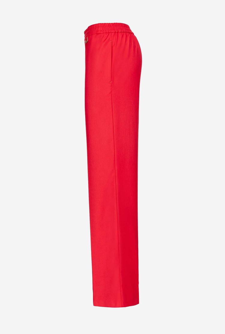 Women's Pinko Elastic Waist Pants Red | Australia-59073419