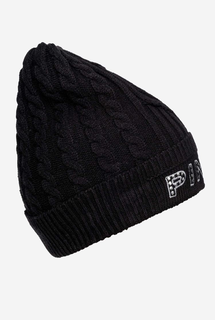 Women's Pinko Embroidered Beanie Black | Australia-95374029