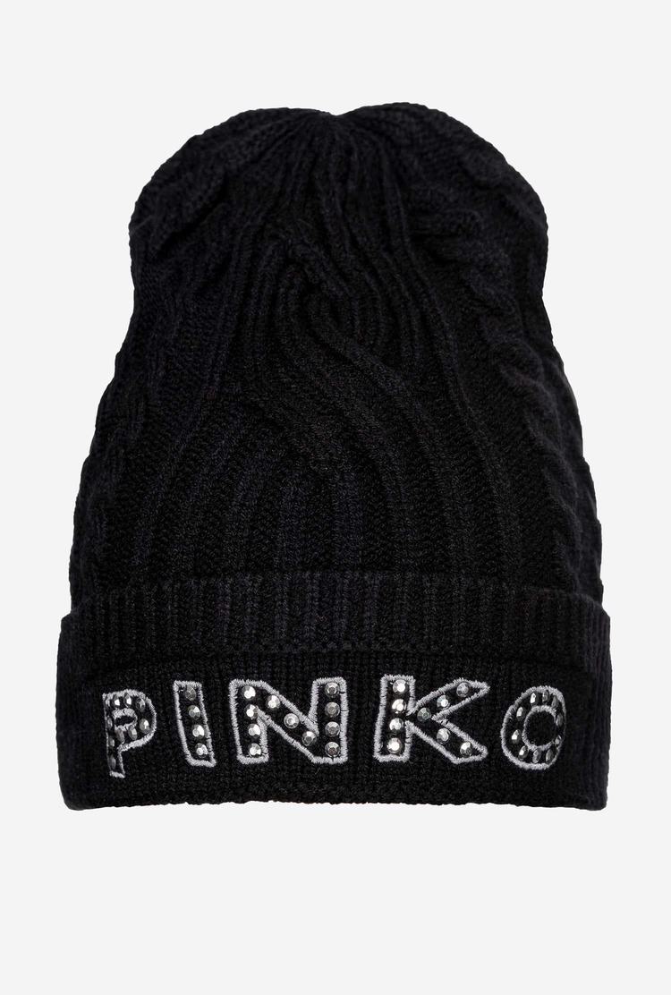 Women\'s Pinko Embroidered Beanie Black | Australia-95374029