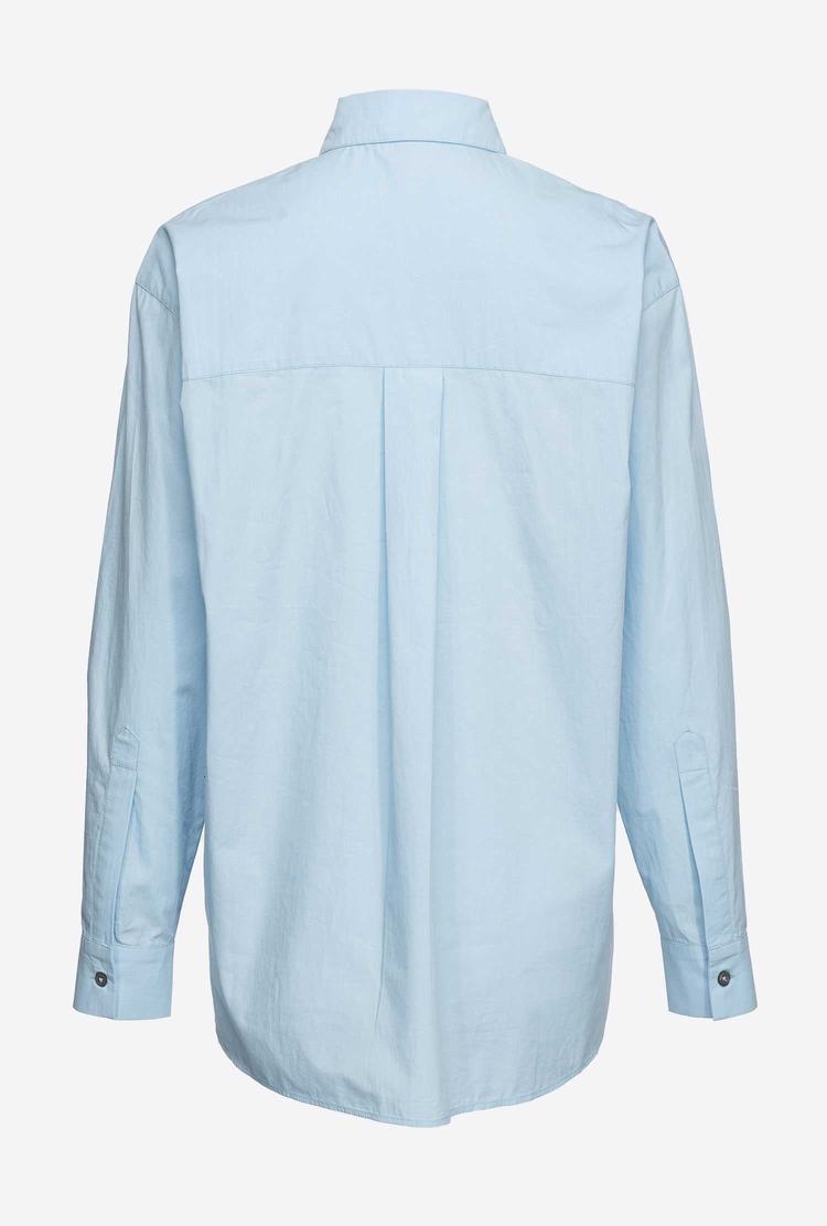 Women's Pinko Embroidery Shirts Blue | Australia-54370989