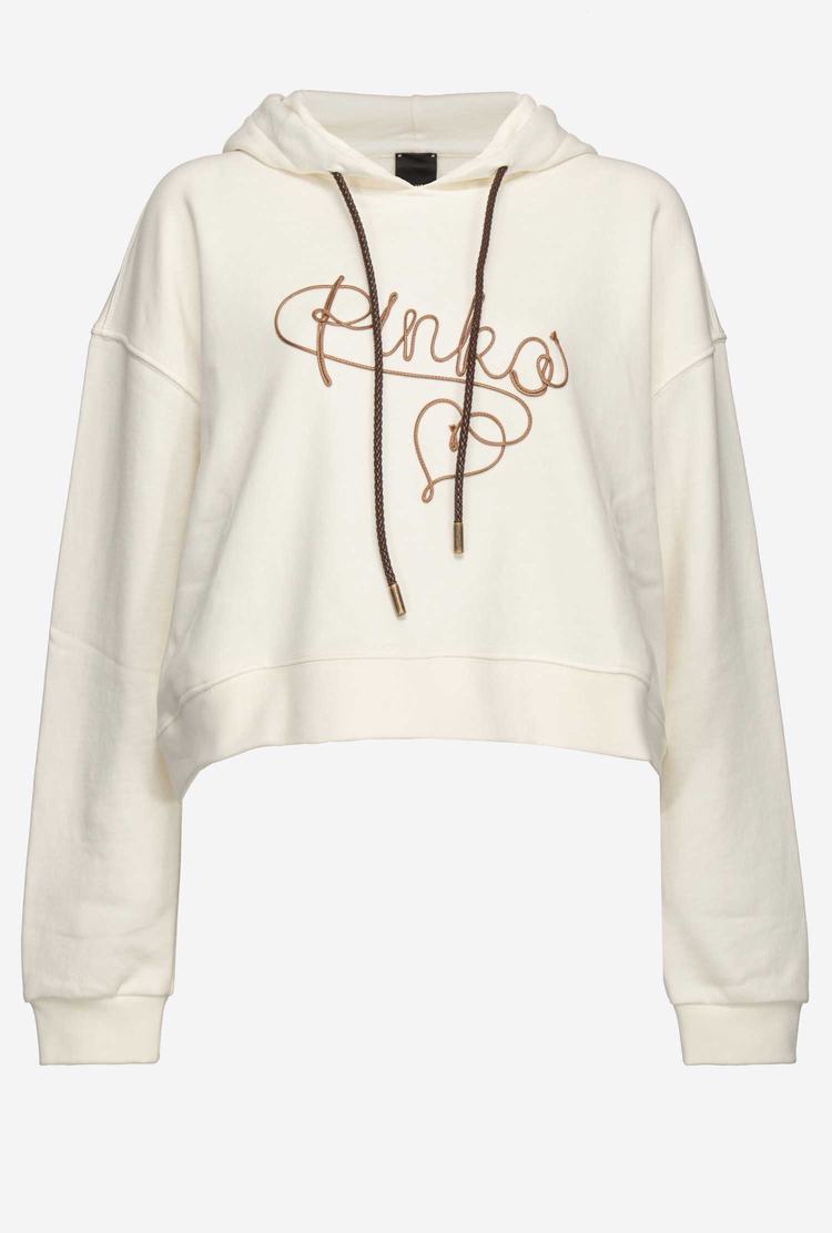 Women's Pinko Embroidery Sweatshirt White | Australia-89067539