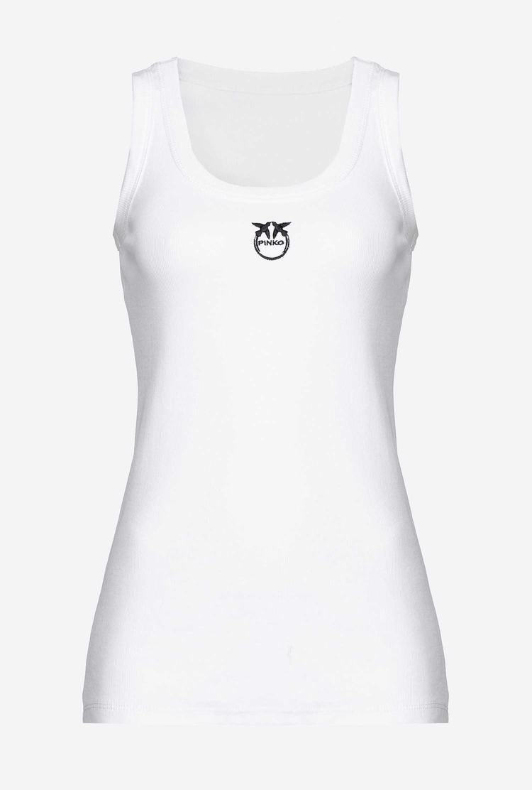 Women's Pinko Embroidery Tanks White | Australia-94251679