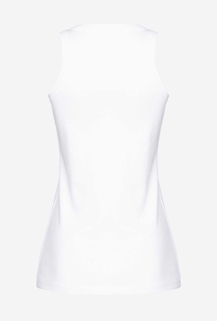 Women's Pinko Embroidery Tanks White | Australia-94251679