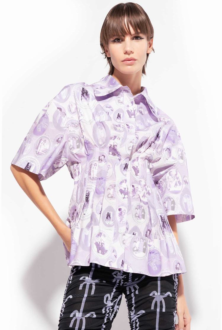 Women\'s Pinko Family Print Shirts White | Australia-69210379