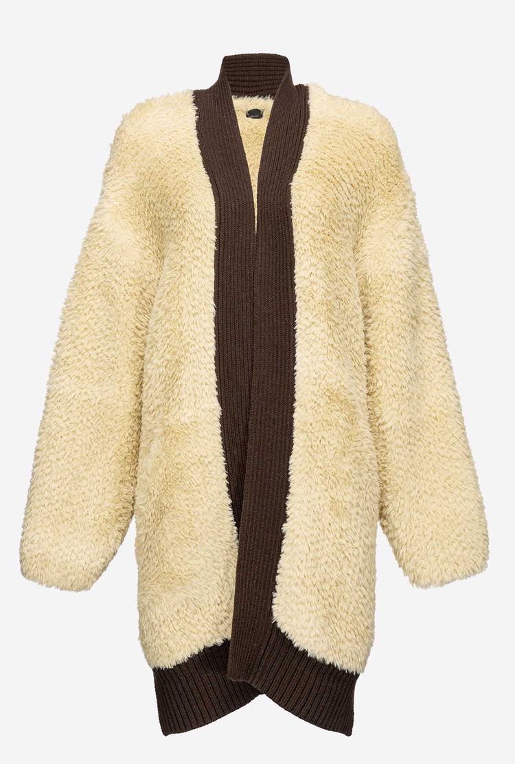 Women's Pinko Faux Fur Cardi Coats Light Yellow | Australia-38716299