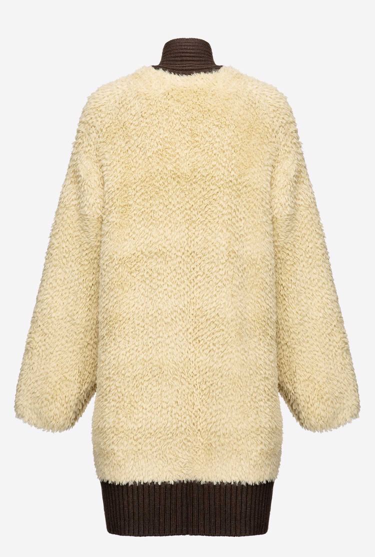 Women's Pinko Faux Fur Cardi Coats Light Yellow | Australia-38716299