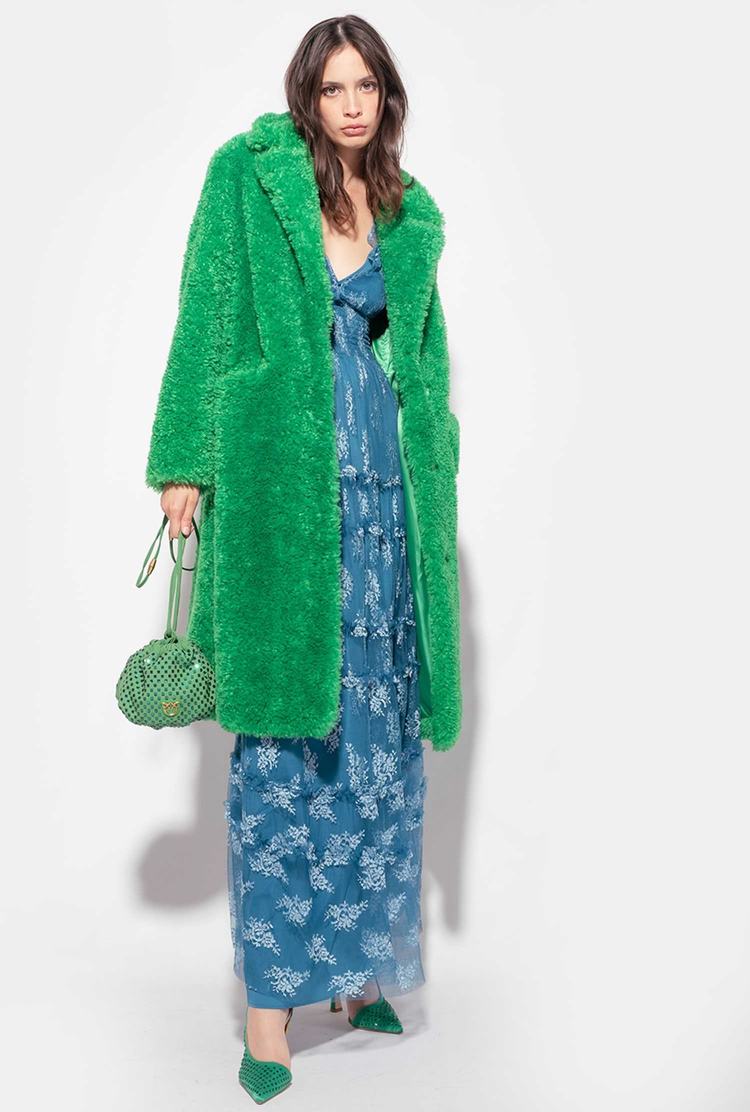 Women's Pinko Faux Fur Coats Green | Australia-19473809