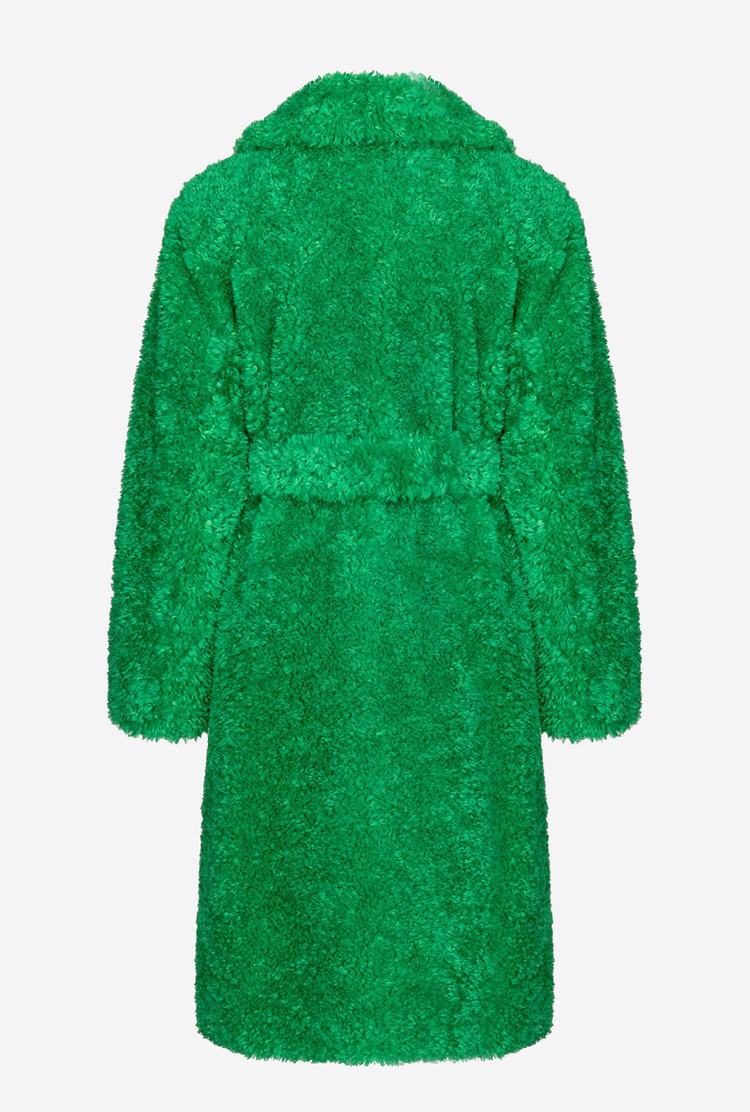 Women's Pinko Faux Fur Coats Green | Australia-19473809