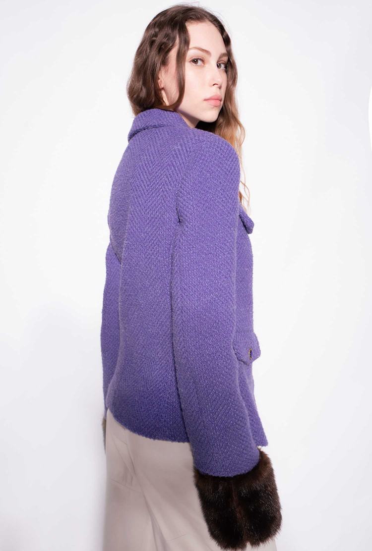 Women's Pinko Faux Fur Jackets Purple | Australia-86092179