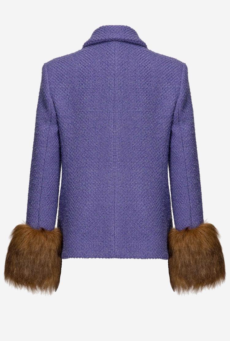 Women's Pinko Faux Fur Jackets Purple | Australia-86092179