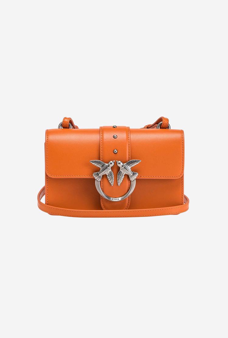 Women's Pinko Faux Fur Shoulder Strap Handbag Orange Silver | Australia-30147259