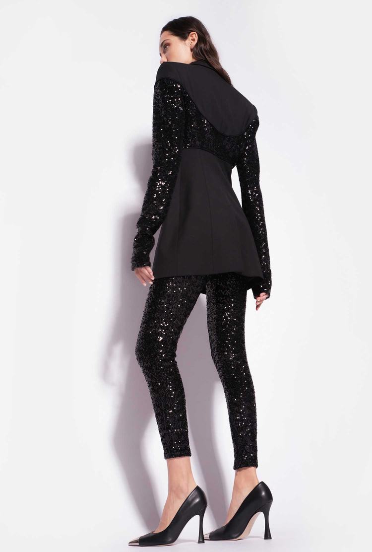 Women's Pinko Fitted Sequinned Blazers Black | Australia-13862749