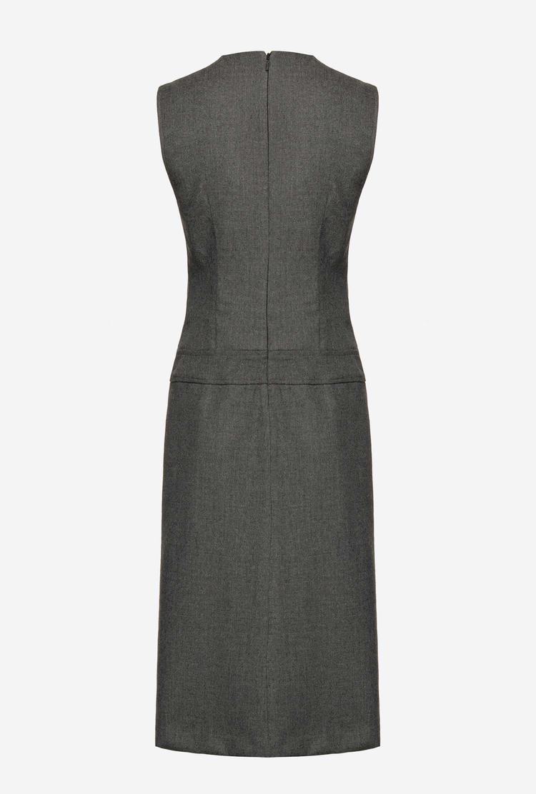 Women's Pinko Flannel And Lace Midi Dress Grey | Australia-78350969