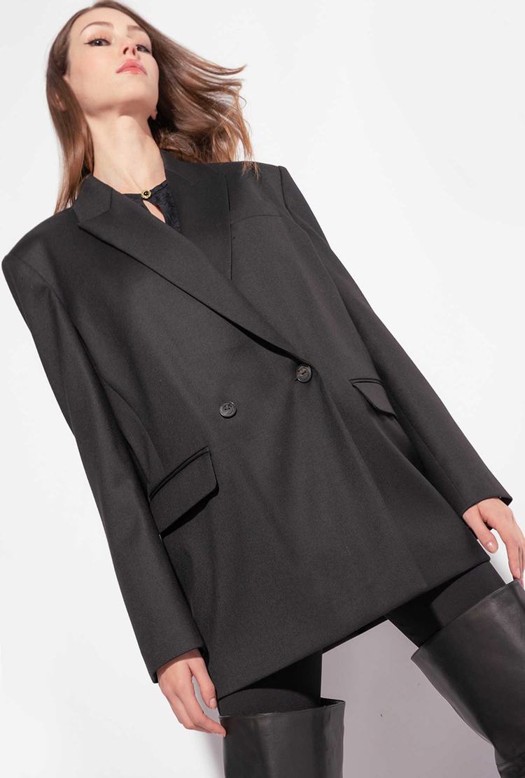 Women's Pinko Flannel Blazers Black | Australia-95847619