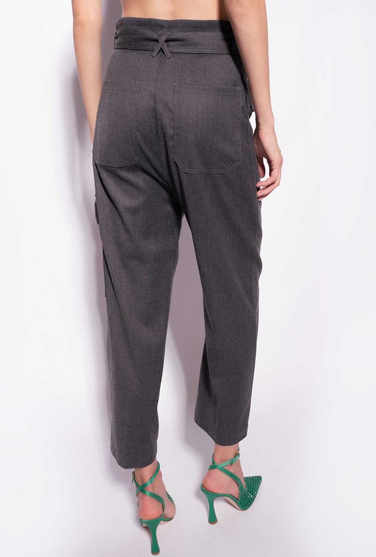 Women's Pinko Flannel Cargo Pants Grey | Australia-01842979