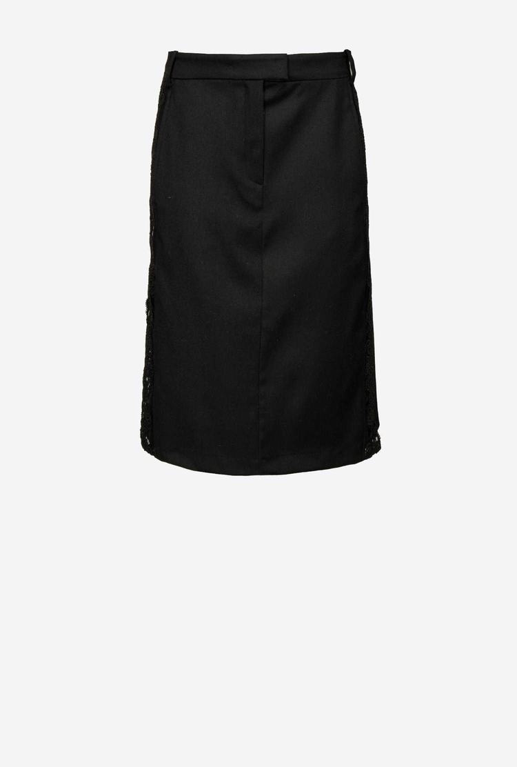 Women's Pinko Flannel Midi Skirts Black | Australia-89471329