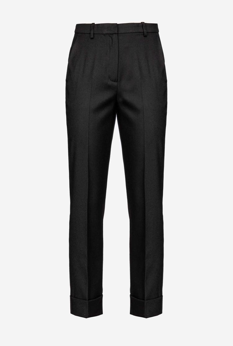 Women's Pinko Flannel Pants Black | Australia-59761209