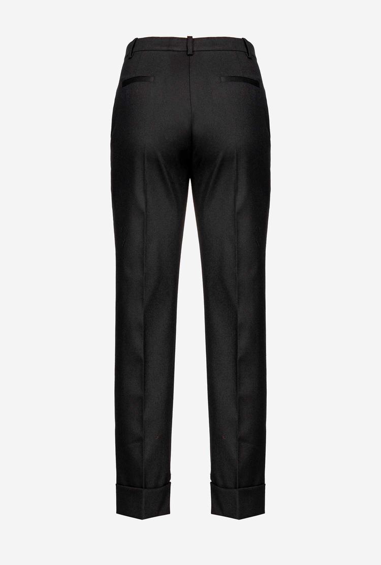 Women's Pinko Flannel Pants Black | Australia-59761209