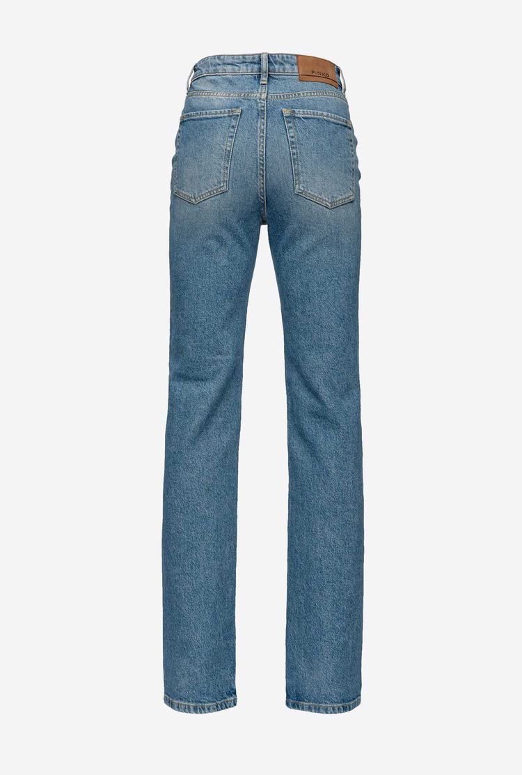 Women's Pinko Flared Dark Denim Jeans Light Blue | Australia-63149759