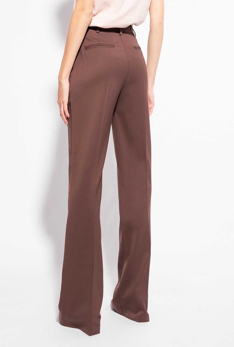 Women's Pinko Flared Stretch Pants Dark Brown | Australia-35812499