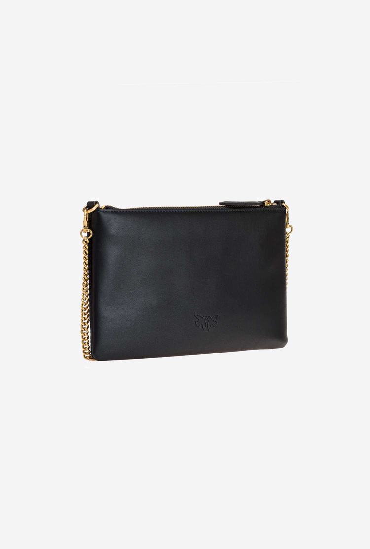 Women's Pinko Flat Love Bag Simply Crossbody Bags Black Gold | Australia-20378549