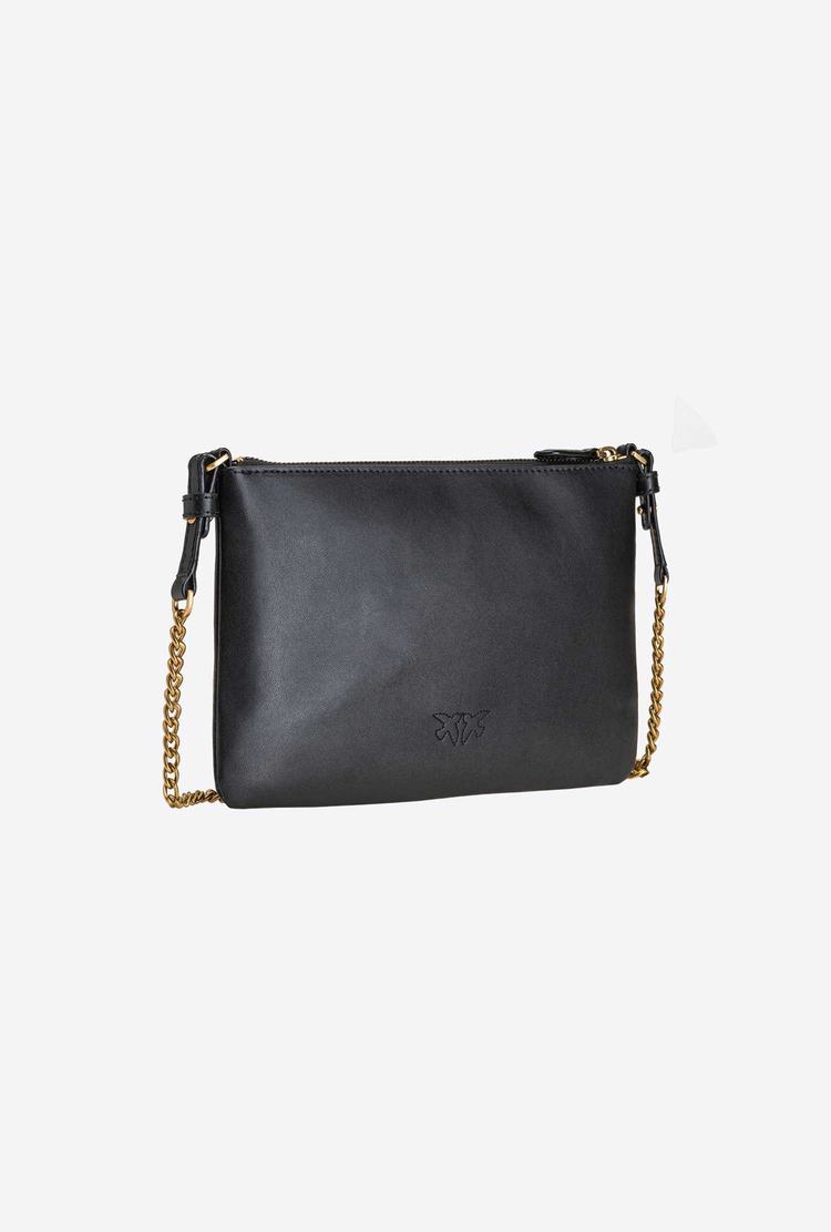 Women's Pinko Flat Love Bag Simply Shoulder Bags Black Gold | Australia-31204789