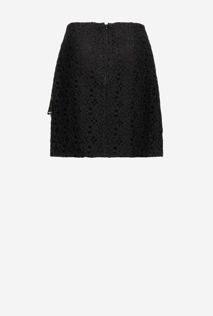 Women's Pinko Floral Lace Mini Skirts Black | Australia-46781359