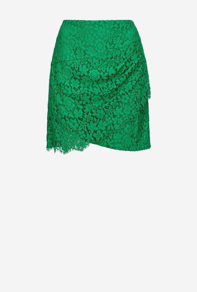 Women's Pinko Floral Lace Mini Skirts Green | Australia-49278309