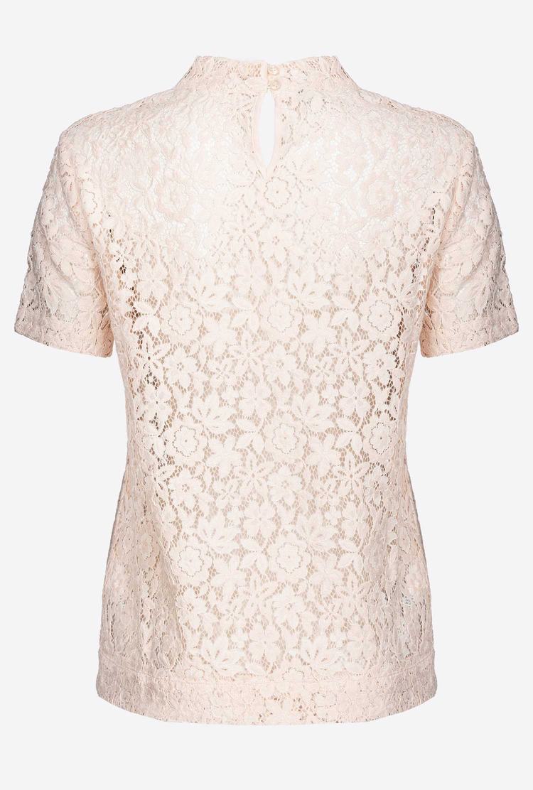 Women's Pinko Floral Lace T Shirts White | Australia-93826749