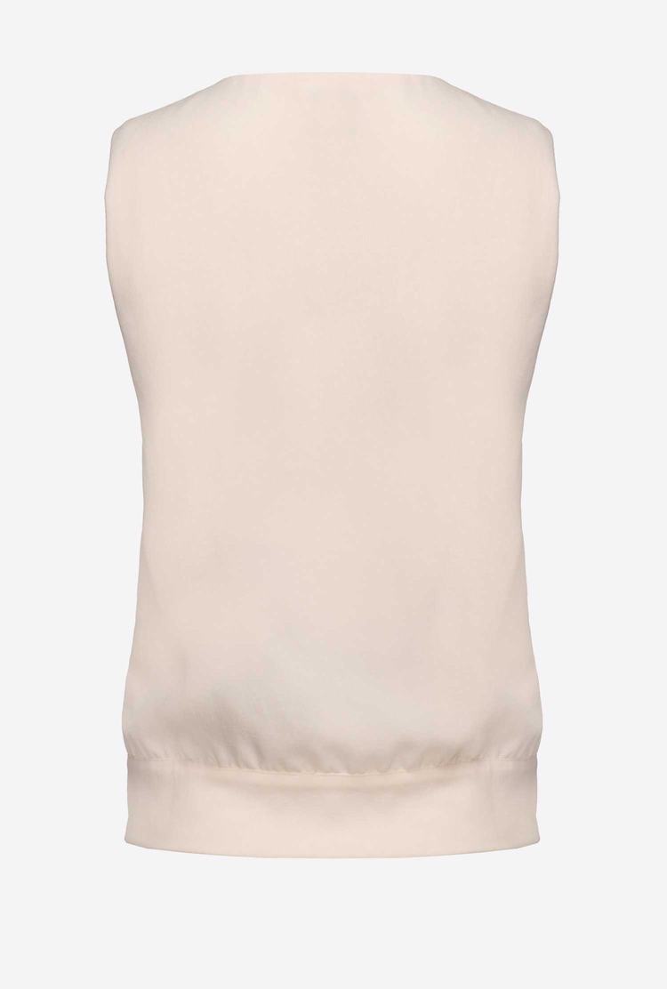 Women's Pinko Flowing Crepe Tanks White | Australia-79452819