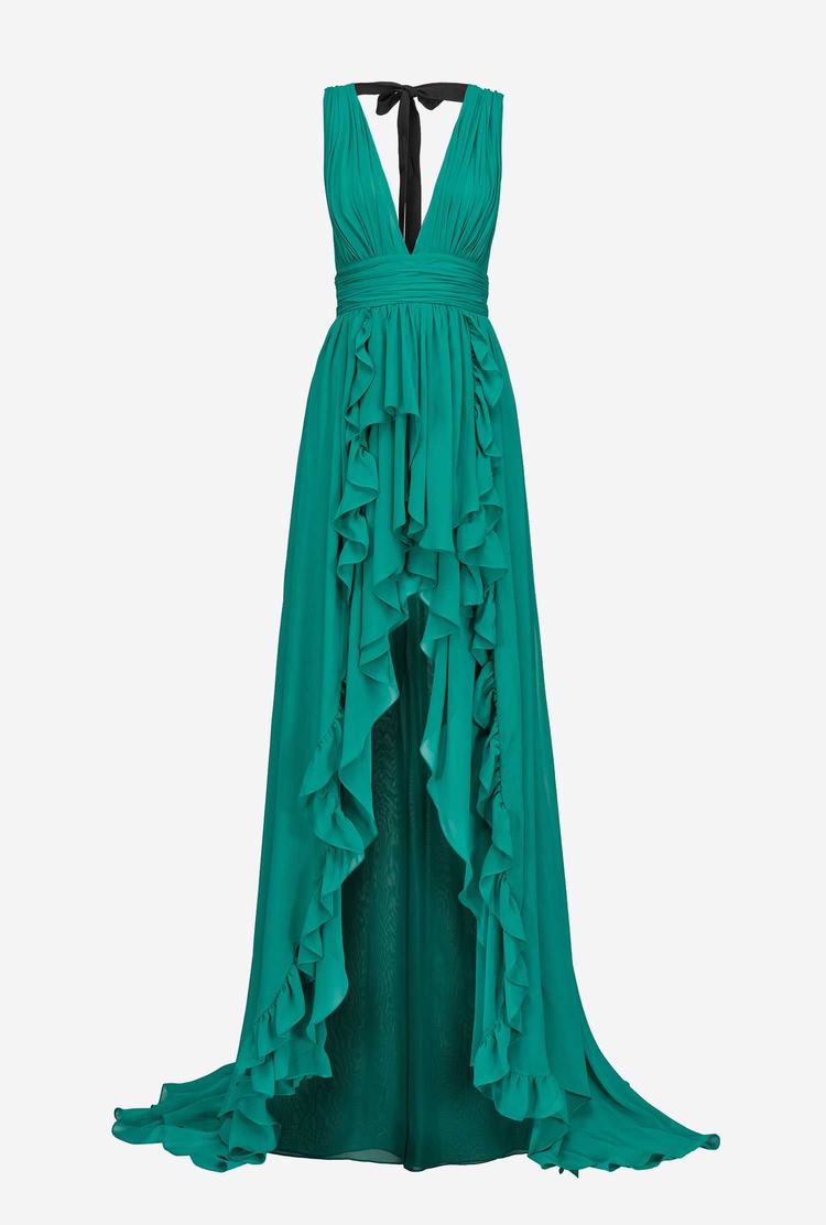 Women's Pinko Frills Dress Turquoise | Australia-75138699