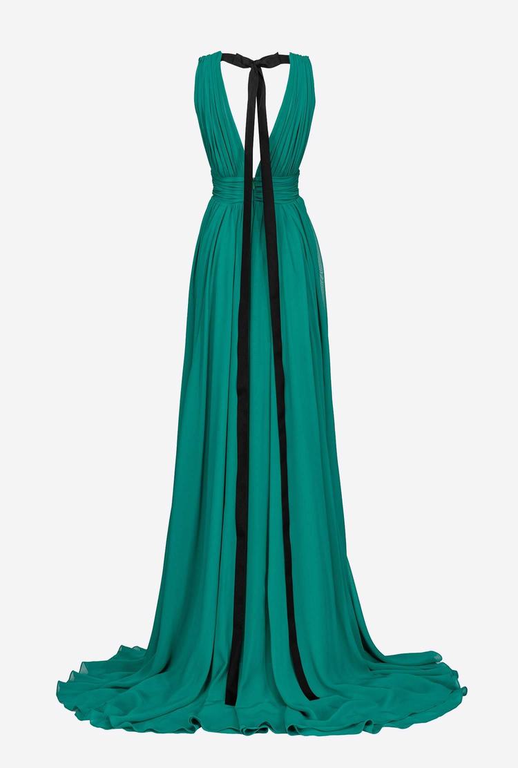 Women's Pinko Frills Dress Turquoise | Australia-75138699