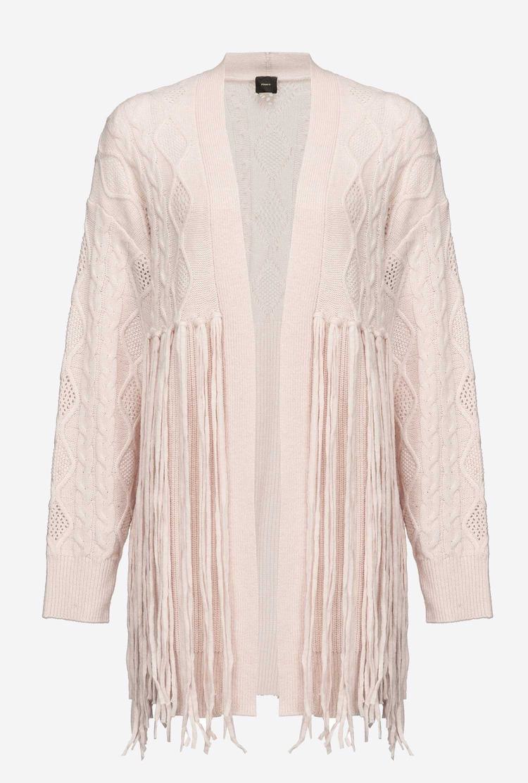 Women's Pinko Fringing Cardigan Beige | Australia-42835969