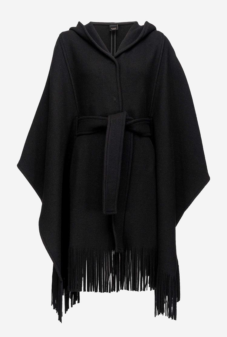 Women's Pinko Fringing Coats Black | Australia-32451079