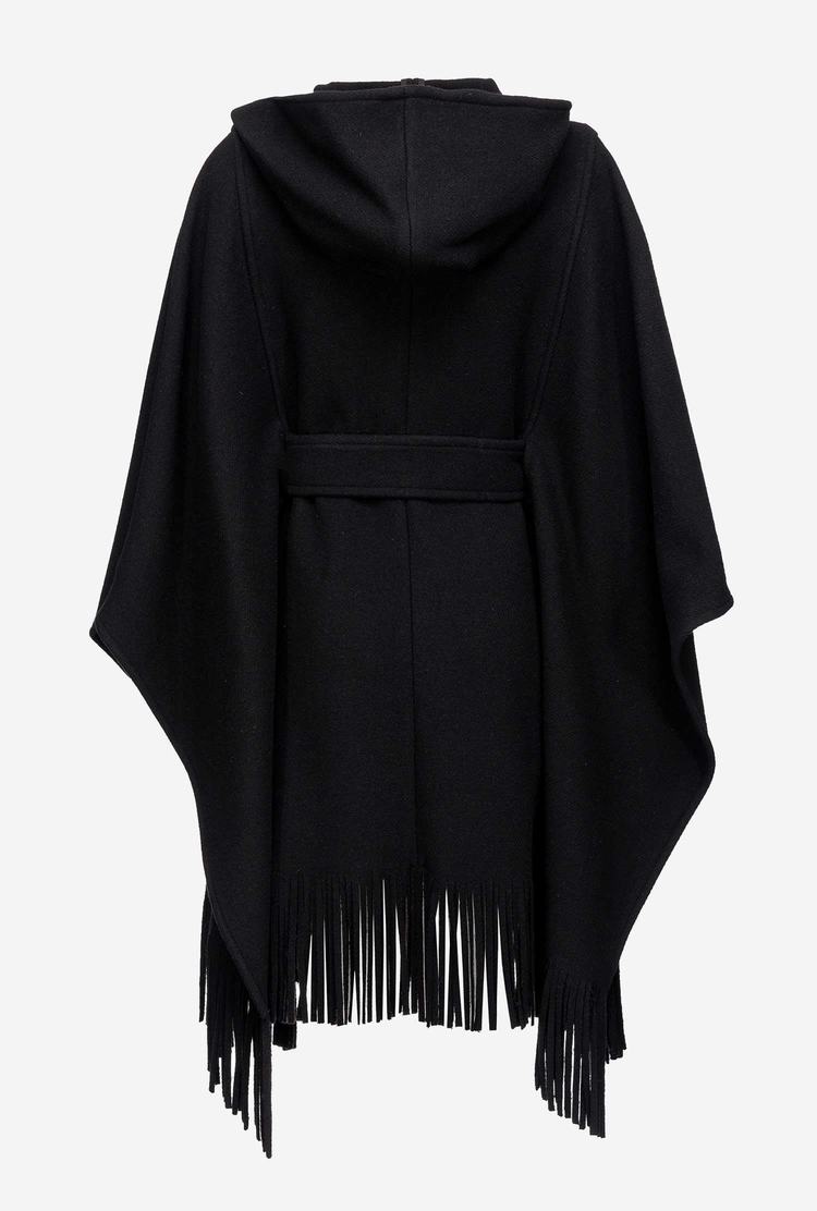 Women's Pinko Fringing Coats Black | Australia-32451079