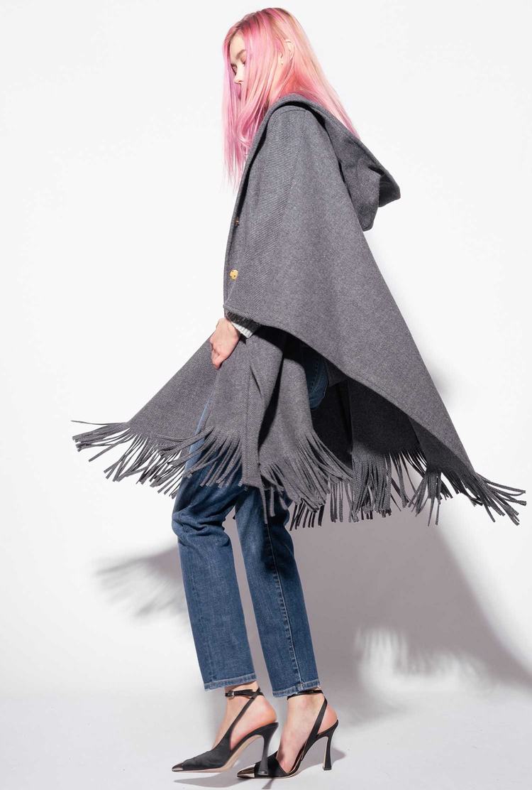 Women's Pinko Fringing Coats Grey | Australia-98756019