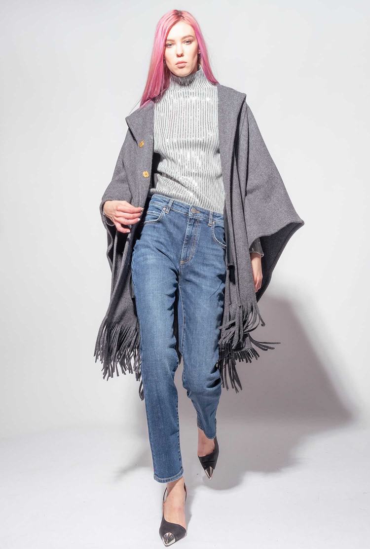 Women's Pinko Fringing Coats Grey | Australia-98756019