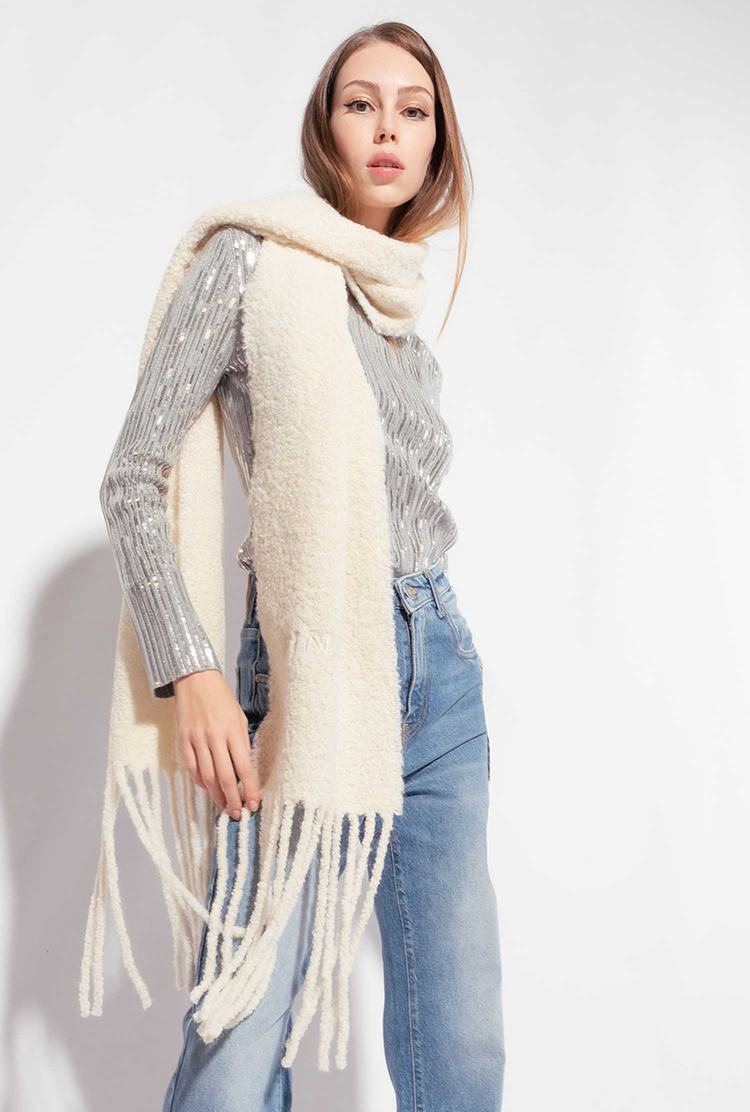 Women's Pinko Fringing Scarves Beige | Australia-74263599