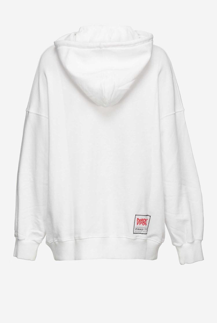 Women's Pinko Full-zip Diabolik Sweatshirt White | Australia-43218579